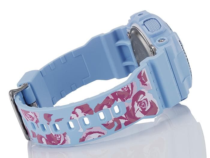 Casio G-Shock S Series Analog-Digital Baby Blue Floral Pattern Strap Ladies' Watch GMAS110F-2ADR - Diligence1International
