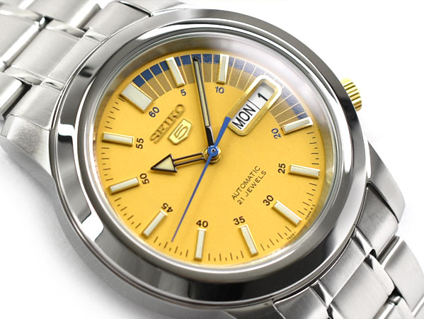 Seiko 5 Classic Men's Size Yellow Dial Stainless Steel Strap Watch SNKK29K1 - Diligence1International