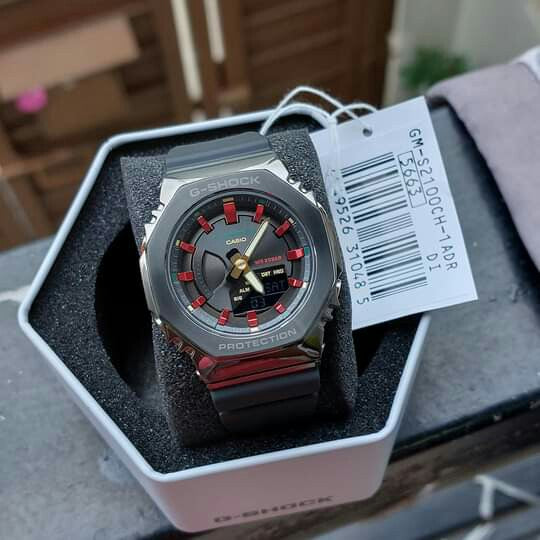 Casio G-Shock Carbon Core Guard Black x Pink AP CasiOak Ladies' Metal Case Watch GMS2100CH-1ADR