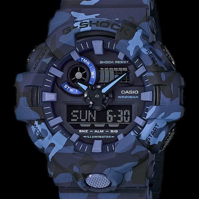 Casio G-Shock Military Blue Camo Watch Camouflage GA700CM-2ADR - Diligence1International