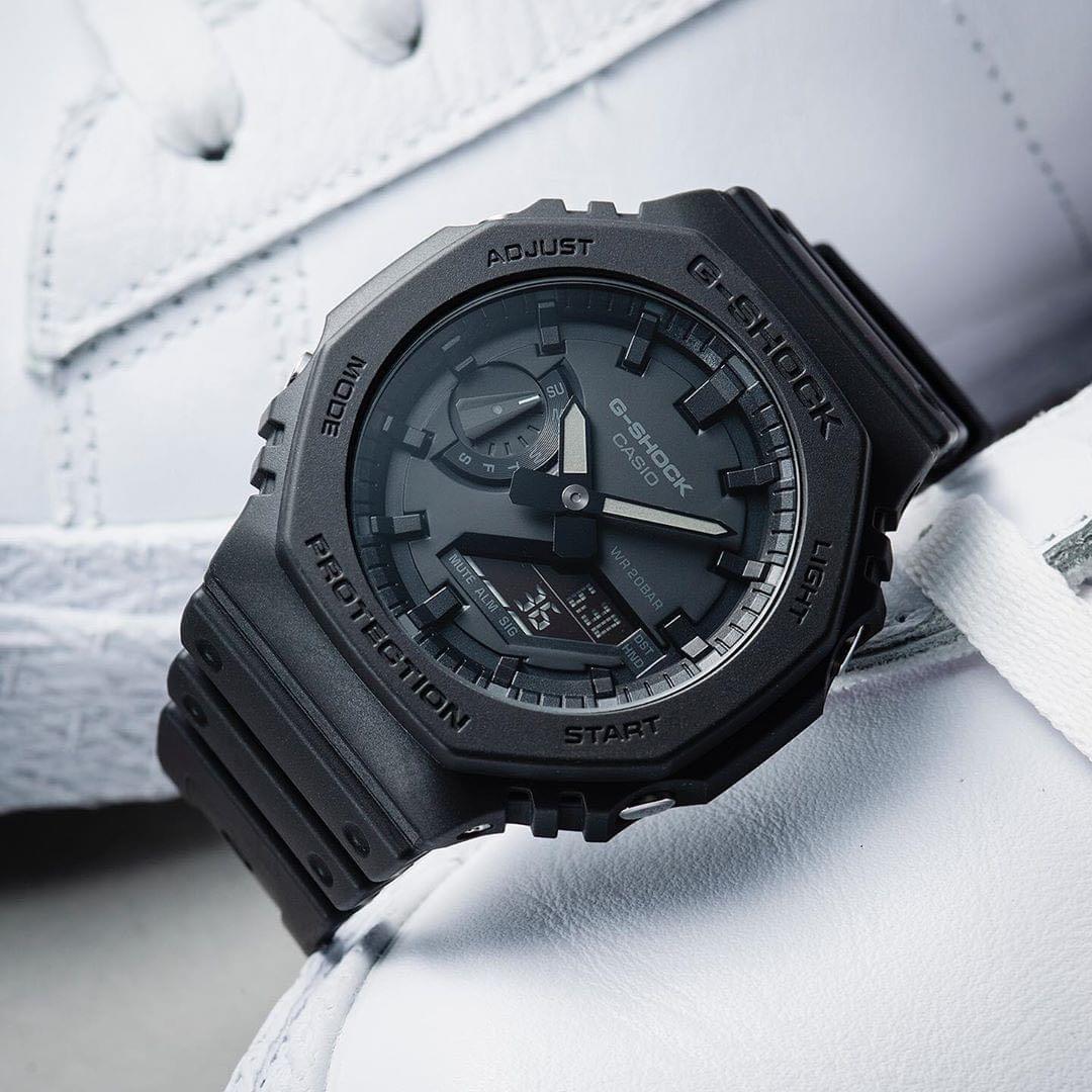 Casio G-Shock Carbon Core Guard ALL Black AP CasiOak Watch GA2100-1A1DR - Diligence1International