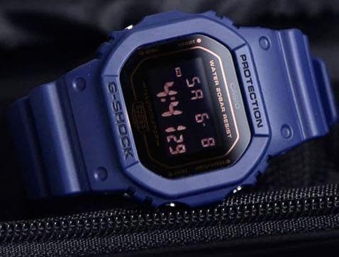 Casio G-Shock Standard Digital Blue Marvel Matte Blue x Black LCD Watch DW5600BBM-2DR - Diligence1International