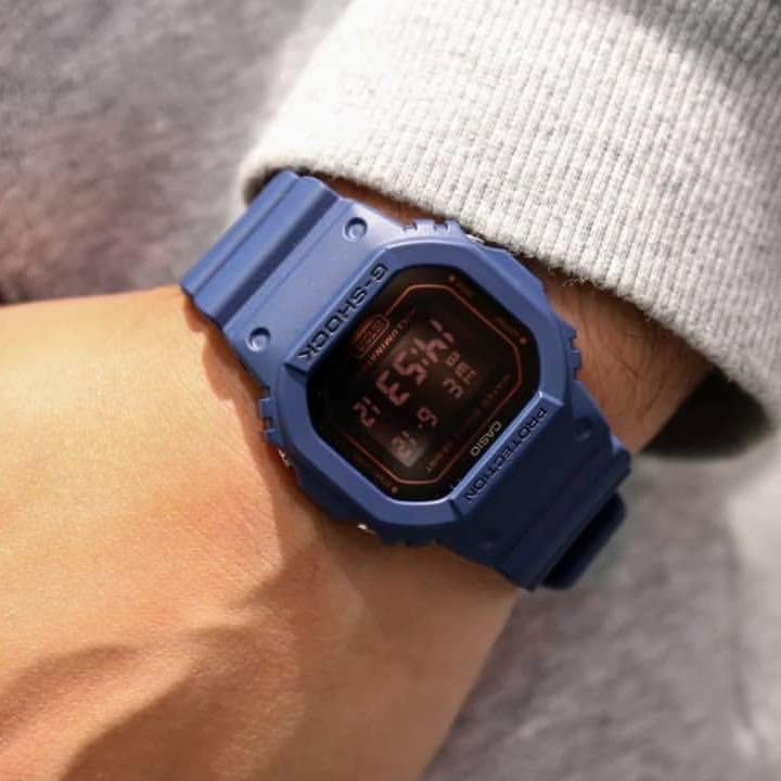 Casio G-Shock Standard Digital Blue Marvel Matte Blue x Black LCD Watch DW5600BBM-2DR - Diligence1International