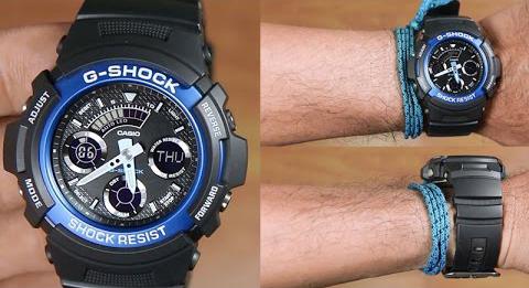 Casio G-Shock Standard Analog-Digital Black x Blue Watch AW591-2ADR - Diligence1International
