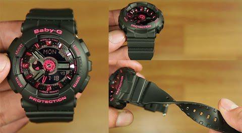 Casio Baby-G Neon Colors Anadigi Black x Pink Accents Watch BA111-1ADR - Diligence1International