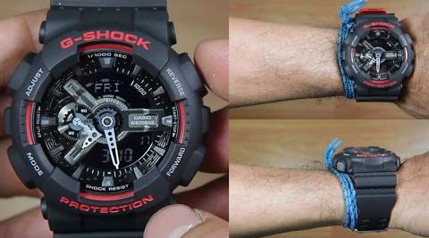 Casio G-Shock GA110 Series Analog-Digital Black x Red x Silver Accents Last Dance Watch GA110HR-1ADR - Diligence1International