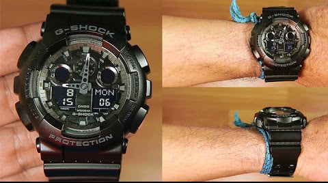 Casio G-Shock Military All Black Stealth Camo Print Dial Watch GA100CF-1ADR