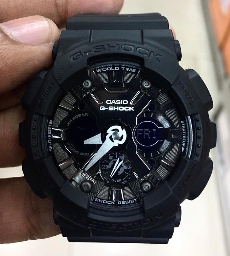 Casio G-Shock Black Stealth Series Anadigi Black Metallic Face Ladies' Watch GMAS120MF-1ADR - Diligence1International