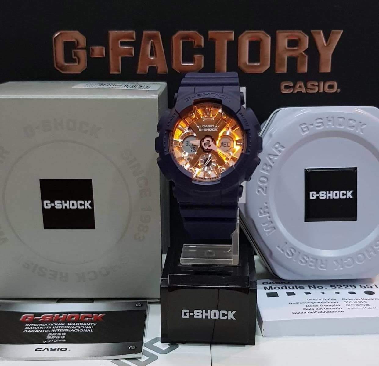 Casio G-Shock Anadigi Rose Gold Metallic Face Ladies' Blue Watch GMAS120MF-2A2DR - Diligence1International
