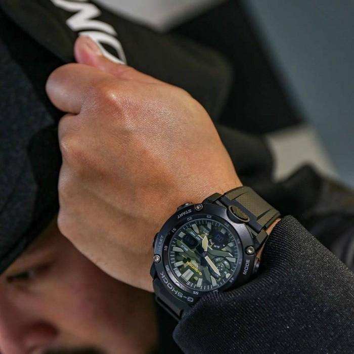 Casio G-Shock Utility Model Anadigi Black Green Camo Dial Men's Watch GA2000SU-1A - Diligence1International