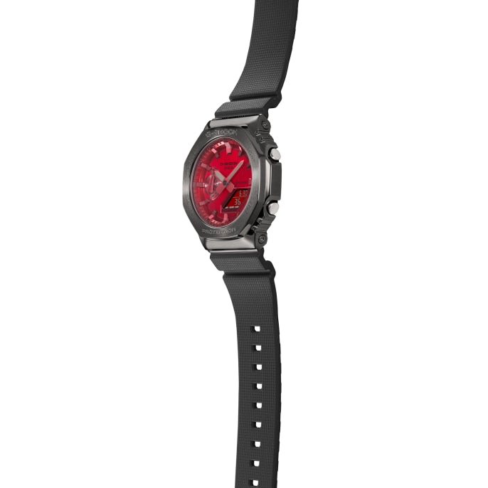 Casio G-Shock Carbon Core Guard Black x Red AP CasiOak Men's Metal Case Watch GM2100B-4ADR