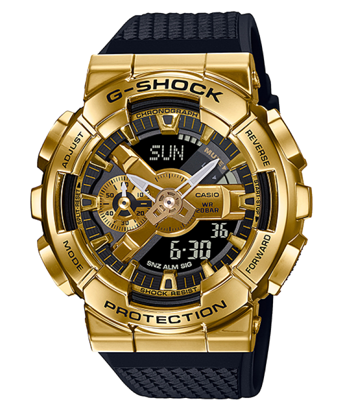 Casio G-Shock Metal Covered Series Analog-Digital Gold x Black Watch GM110G-1A9DR