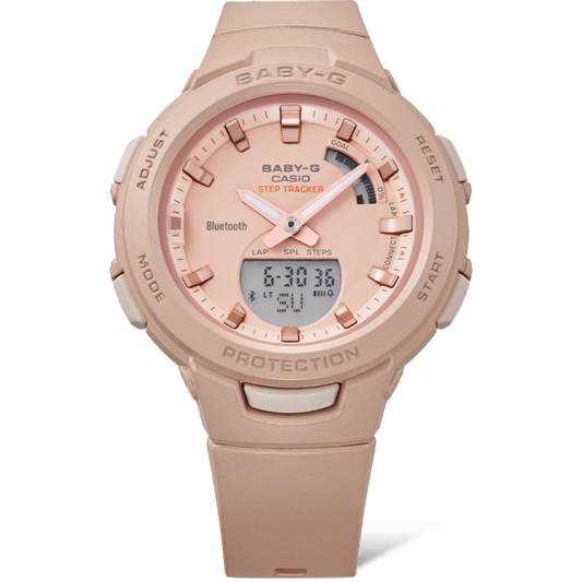 Casio Baby-G G’Squad Mobile Link Bluetooth Analog-Digital Peach Watch BSAB100CS-4ADR
