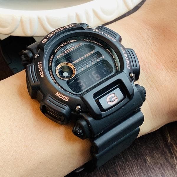 Casio G-Shock Black Stealth Series Digital Black x Rose Gold Accents Watch DW9052GBX-1A4DR - Diligence1International