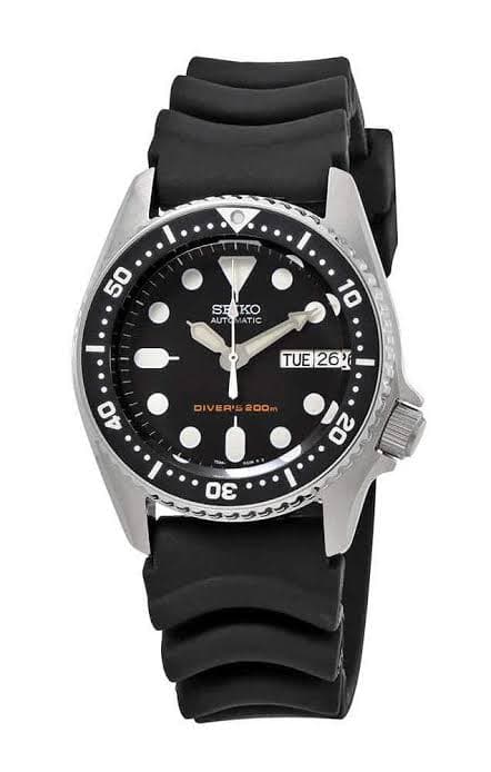 Seiko Black SKX 200M Diver's Junior Size Rubber Strap+ALL Stainless Steel Jubilee Bracelet Watch SKX013K1 SET - Diligence1International