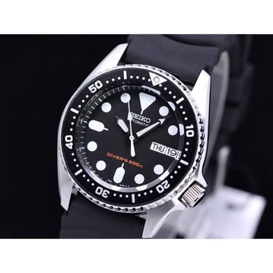 Seiko Black SKX 200M Diver's Junior Size Rubber Strap+ALL Stainless Steel Jubilee Bracelet Watch SKX013K1 SET - Diligence1International