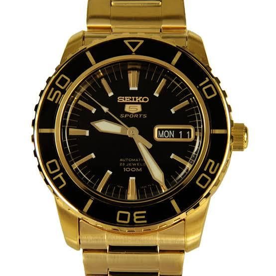 Seiko 5 Sports Gold Plated 55 Fathoms Men's Watch SNZH60K1 - Diligence1International