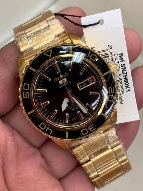 Seiko 5 Sports Gold Plated 55 Fathoms Men's Watch SNZH60K1 - Diligence1International