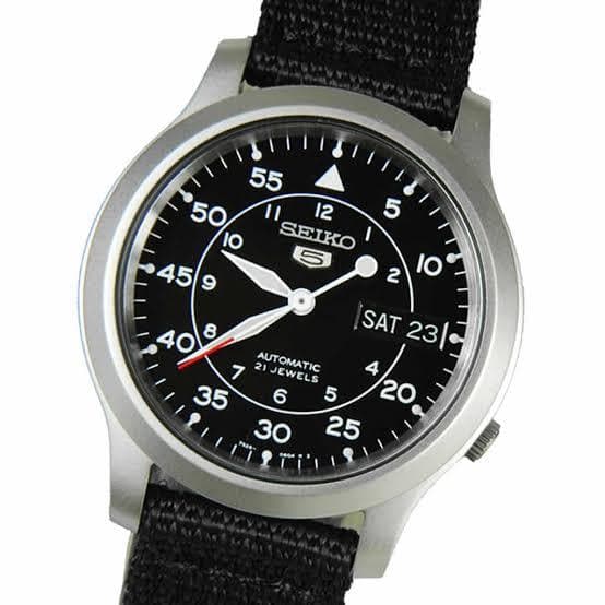 Seiko 5 Sports Military 100M Automatic Men's Watch Black Nylon Strap SNK809K2 - Diligence1International