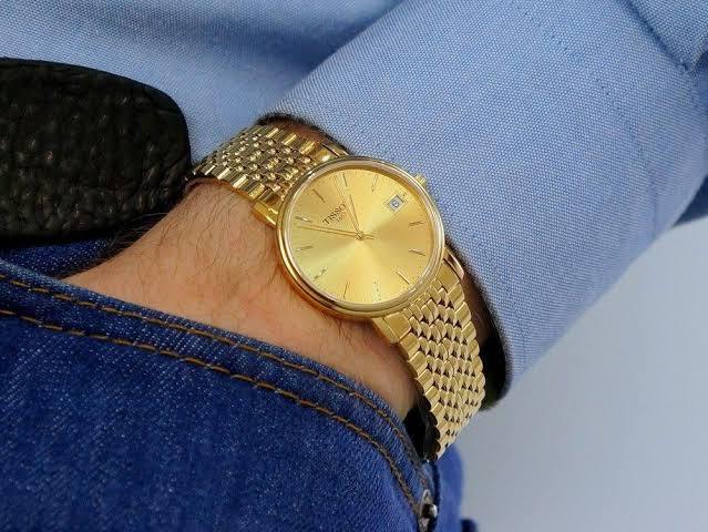 Tissot Swiss Made T-Classic Desire All Gold Plated Men's Watch T52.5.481.21 - Diligence1International