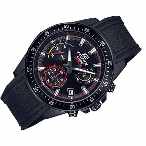 Casio Edifice Chronograph All Black Men's PVD Rubber Strap Watch EFV-540PB-1AV - Diligence1International