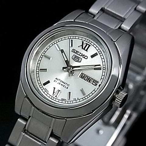 Seiko 5 Classic Silver Dial Couple's Stainless Steel Watch Set SNKL51K1+SYMK23K1 - Diligence1International