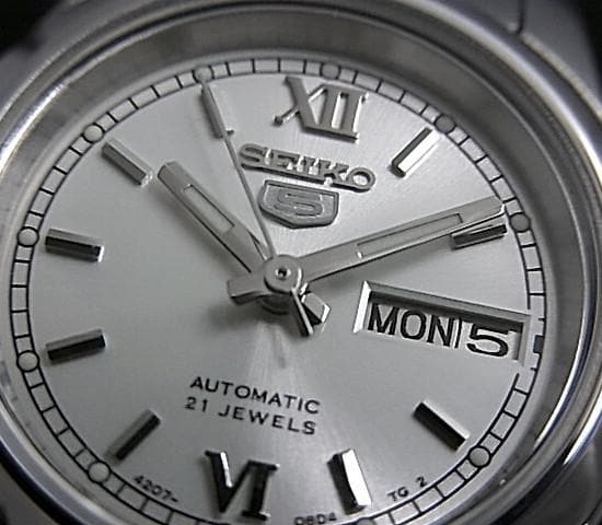 Seiko 5 Classic Silver Dial Couple's Stainless Steel Watch Set SNKL51K1+SYMK23K1 - Diligence1International