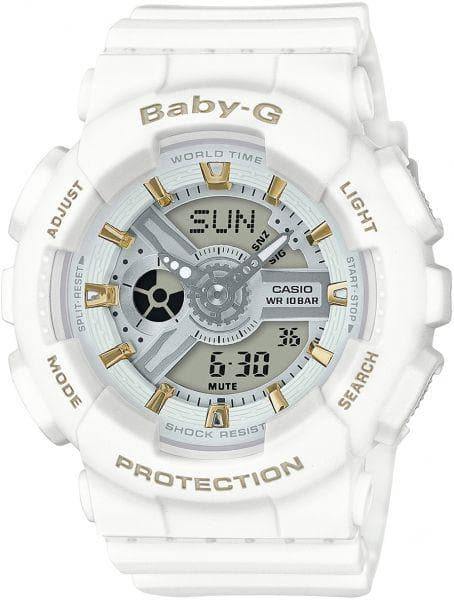 Casio Baby-G BA110 Series Analog-Digital White x Matte Ecru x Gold Acc –  Diligence1International