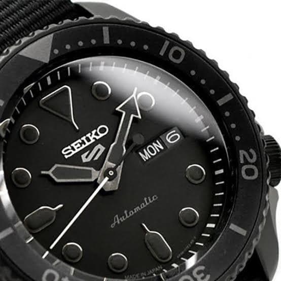 Seiko 5 Sports 100M Automatic Men's Watch Stealth All BLACK Nylon Strap SRPD79K1
