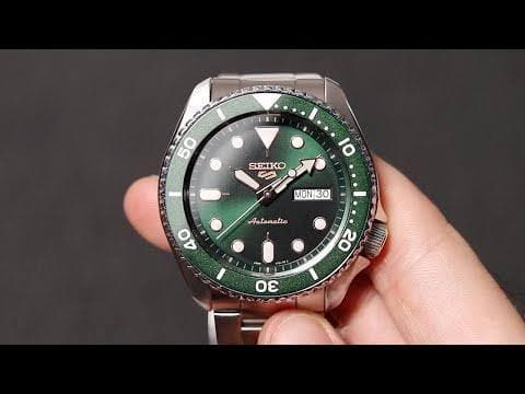 Seiko 5 Sports 100M Automatic Men's Watch FORREST Green Bezel Dial SRPD63K1