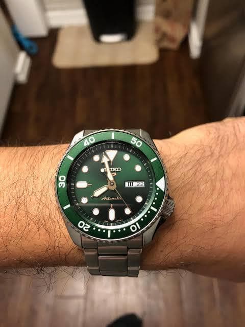 Seiko 5 Sports 100M Automatic Men's Watch FORREST Green Bezel Dial SRPD63K1