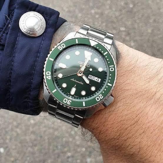 Seiko 5 Sports 100M Automatic Men's Watch FORREST Green Bezel Dial SRPD63K1