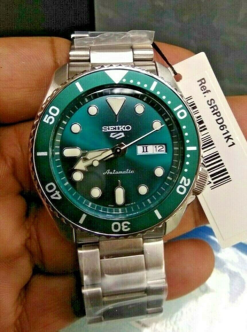 Seiko 5 Sports 100M Automatic Men's Watch HULK Green Bezel Dial SRPD61K1