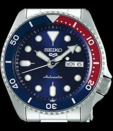 Seiko 5 Sports 100M Automatic Men's Watch Pepsi Bezel Blue Dial SRPD53K1