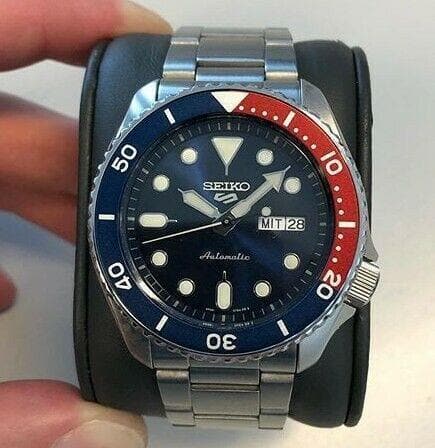 Seiko 5 Sports 100M Automatic Men's Watch Pepsi Bezel Blue Dial SRPD53K1