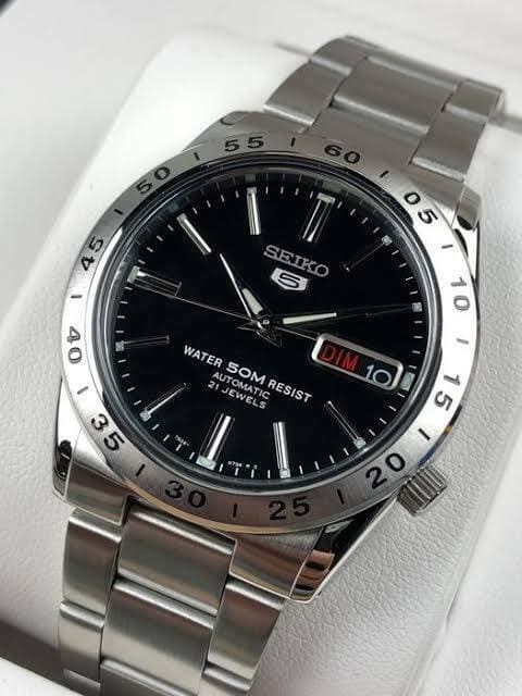 Seiko 5 Classic 50M Automatic Black Dial Men's Stainless Watch SNKE01K1