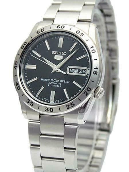 Seiko 5 Classic 50M Automatic Black Dial Men's Stainless Watch SNKE01K1
