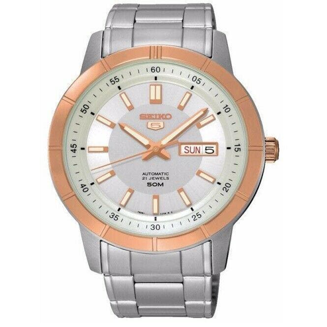 Seiko 5 Classic 50M Men's Size 2 Tone Rose Gold Plated Watch SNKN56K1