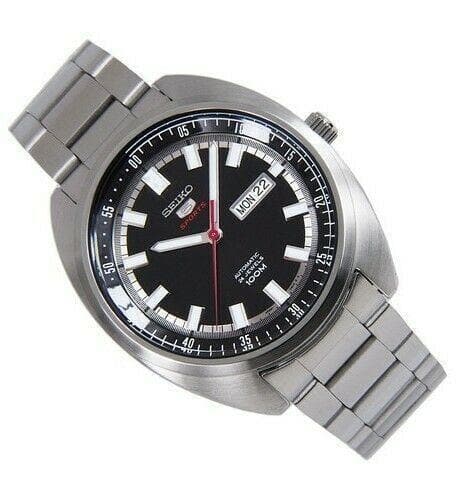 Seiko 5 Sports 100M Black Helmet Turtle Automatic Men's Stainless Steel Watch SRPB19K1