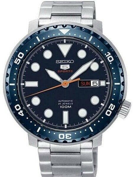 Seiko 5 Sports Bottle Cap 100M Blue Dial Blue Bezel Men's Watch SRPC63K1