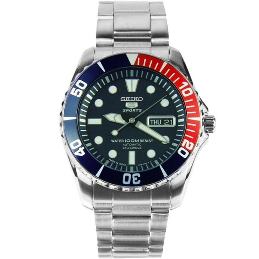 Seiko 5 Sports Japan Made Pepsi Sea Urchin Automatic Men's Watch SNZF15J1