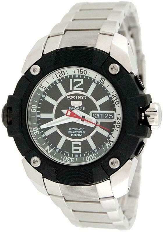 Seiko 5 Sports Pro Diver's Men's Black Dial Stainless Strap Watch SKZ261K1