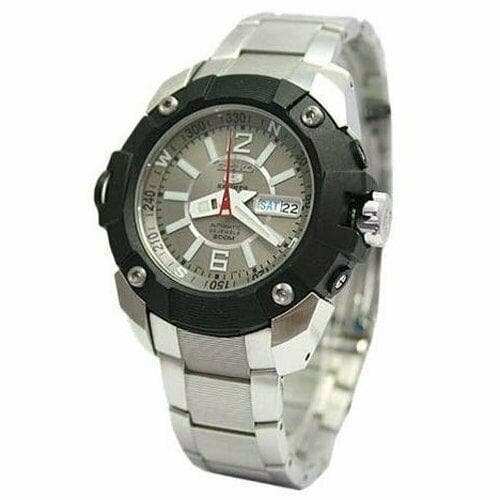 Seiko 5 Sports Pro Diver's Men's Grey Dial Stainless Strap Watch SKZ259K1