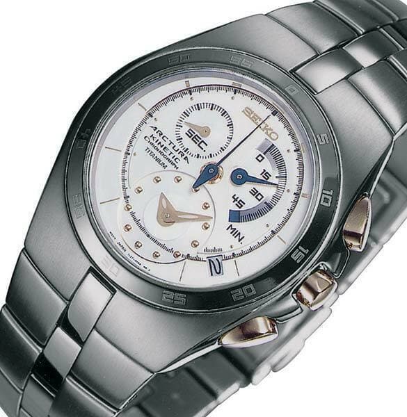 Seiko Arctura 40th Anniversary Edition Kinetic Chrono Titanium Watch SNL019P1