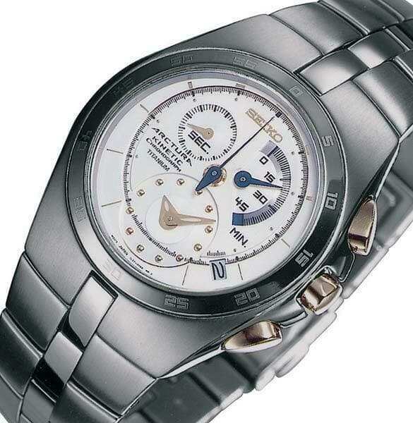 Seiko Arctura 40th Anniversary Edition Kinetic Chrono Titanium Watch SNL019P1