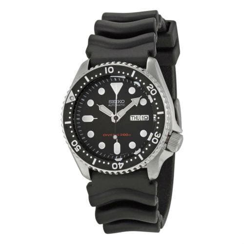 Seiko Black SKX 200M Diver's Junior Size Rubber Strap Watch SKX013K1