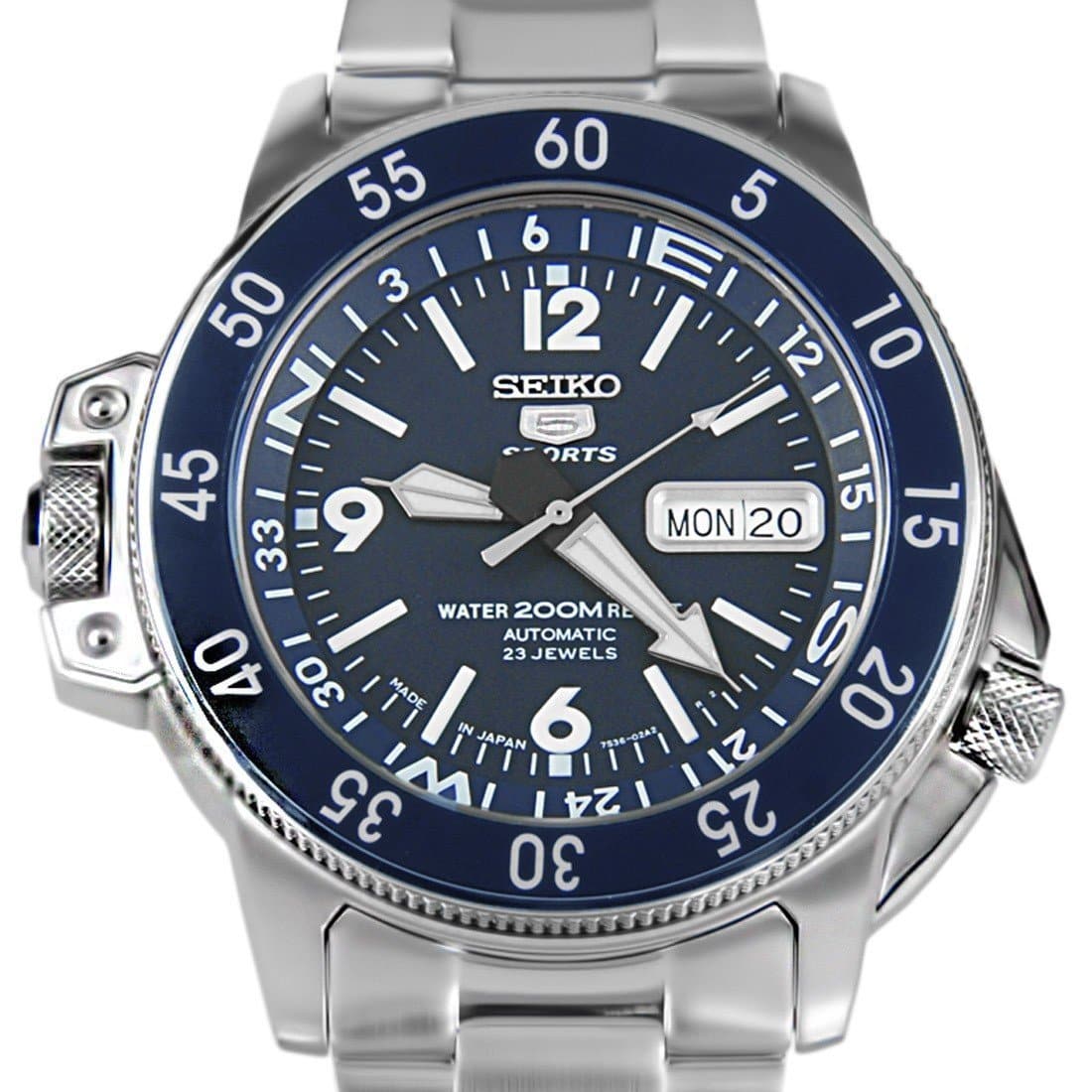 Seiko Japan Made Map Meter Blue Atlas/Land Shark 200M Men's Watch SKZ209J1