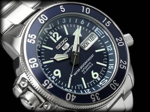 Seiko Japan Made Map Meter Blue Atlas/Land Shark 200M Men's Watch SKZ209J1