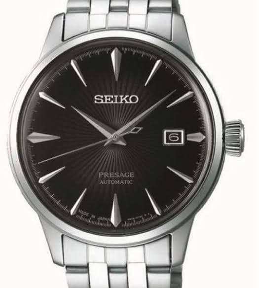 Seiko Japan Made Presage Cocktail Expresso Martini Couple's Stainless Steel Watch Set SRPE17J1 + SRP837J1