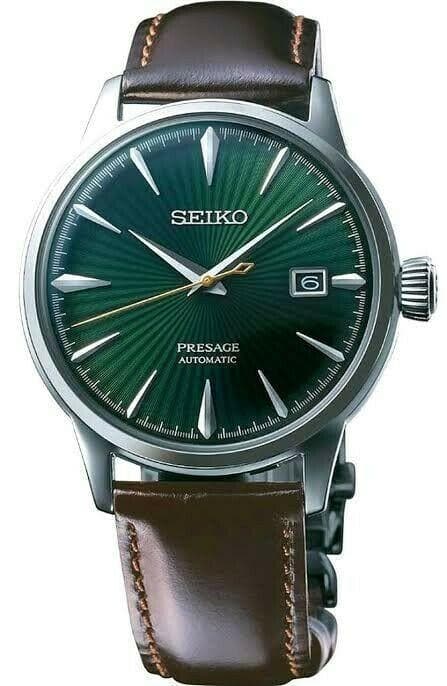 Seiko Japan Made Presage Cocktail Mockingbird Men's Leather Strap Watch SRPD37J1
